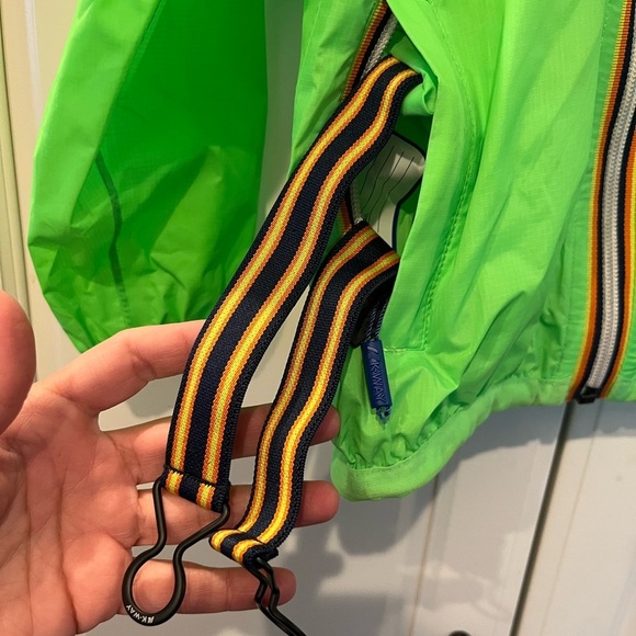 Kids K-Way Rain Jacket Neon Green Packable Size 4 Years - Picture 6 of 15